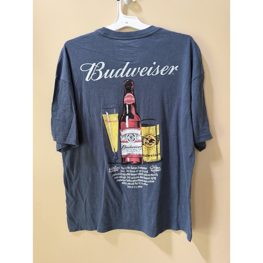NEW Men's Hybrid Apparel Budweiser Soft Blue T-Shirt Size L NWT